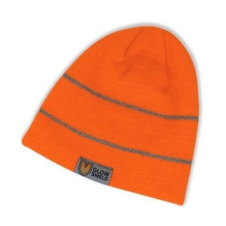 Glowshield Hi-Vis Beanie, Knit Cap, Orange 382FO